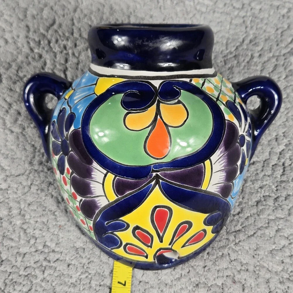 Talavera Wall Planter Set Hand Painted Mexican Art Colorful And Beautiful Set